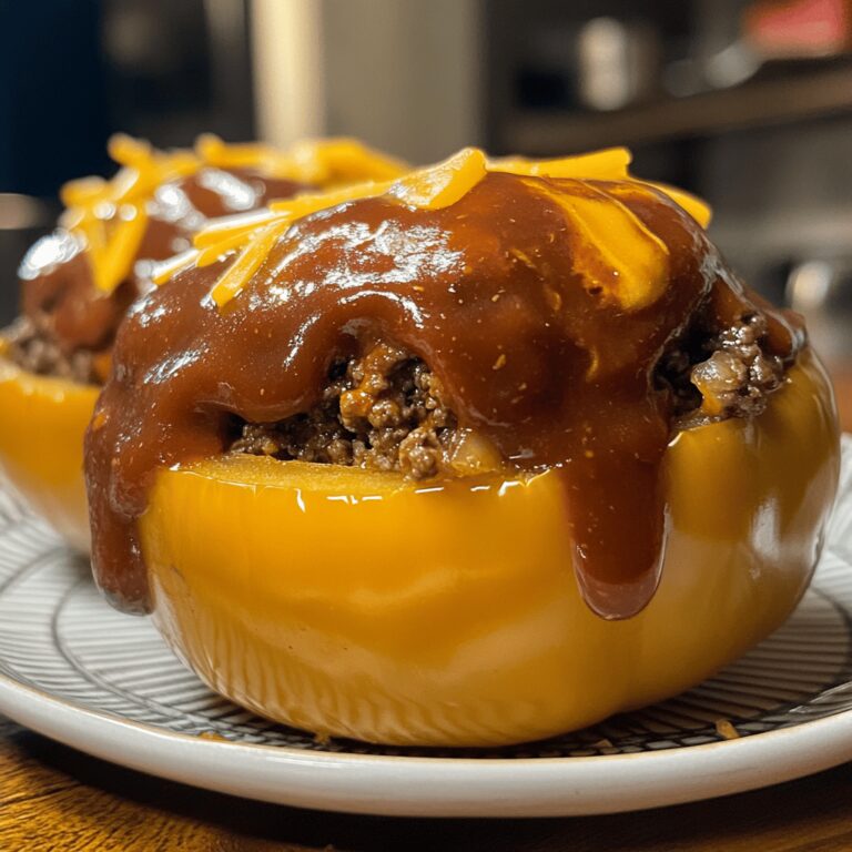 BBQ Beef Cheeseburger Stuffed Peppers