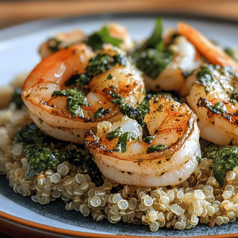 Charred Shrimp Pesto Quinoa Delight