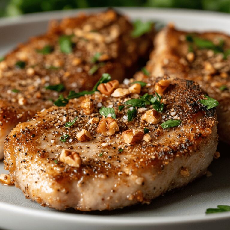 Crispy Keto Pecan Pork Chops