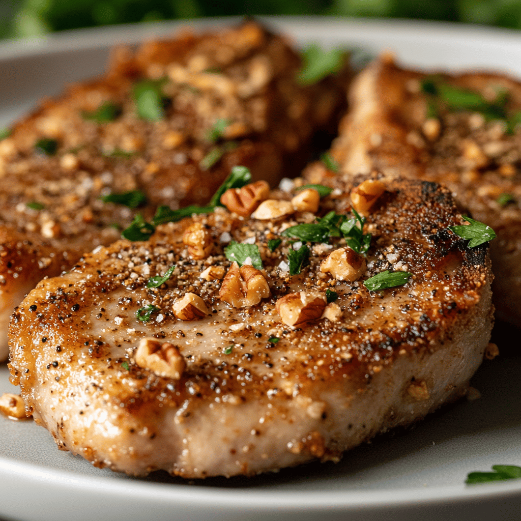 Crispy Keto Pecan Pork Chops