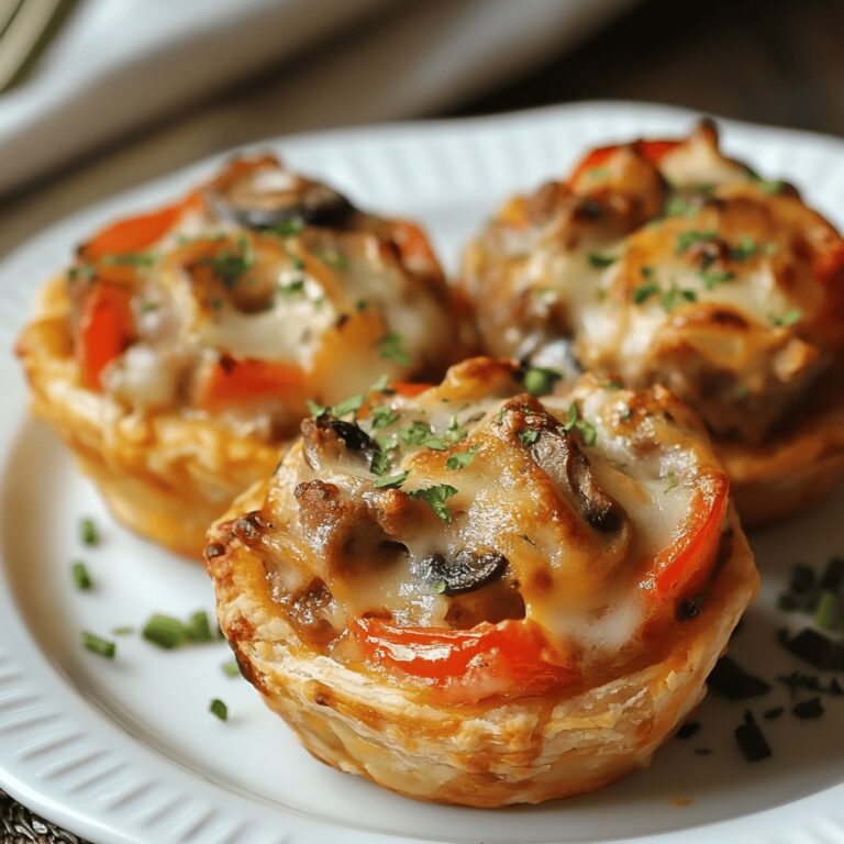 Tasty Mini Cheesy Pizza Pot Pies